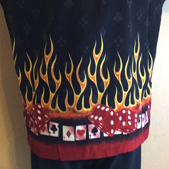 Las Vegas Flaming dice Poker shirt Size L - Picture 2 of 5